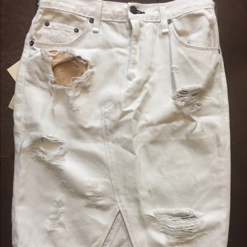 Rag & Bone Distressed Jean Skirt